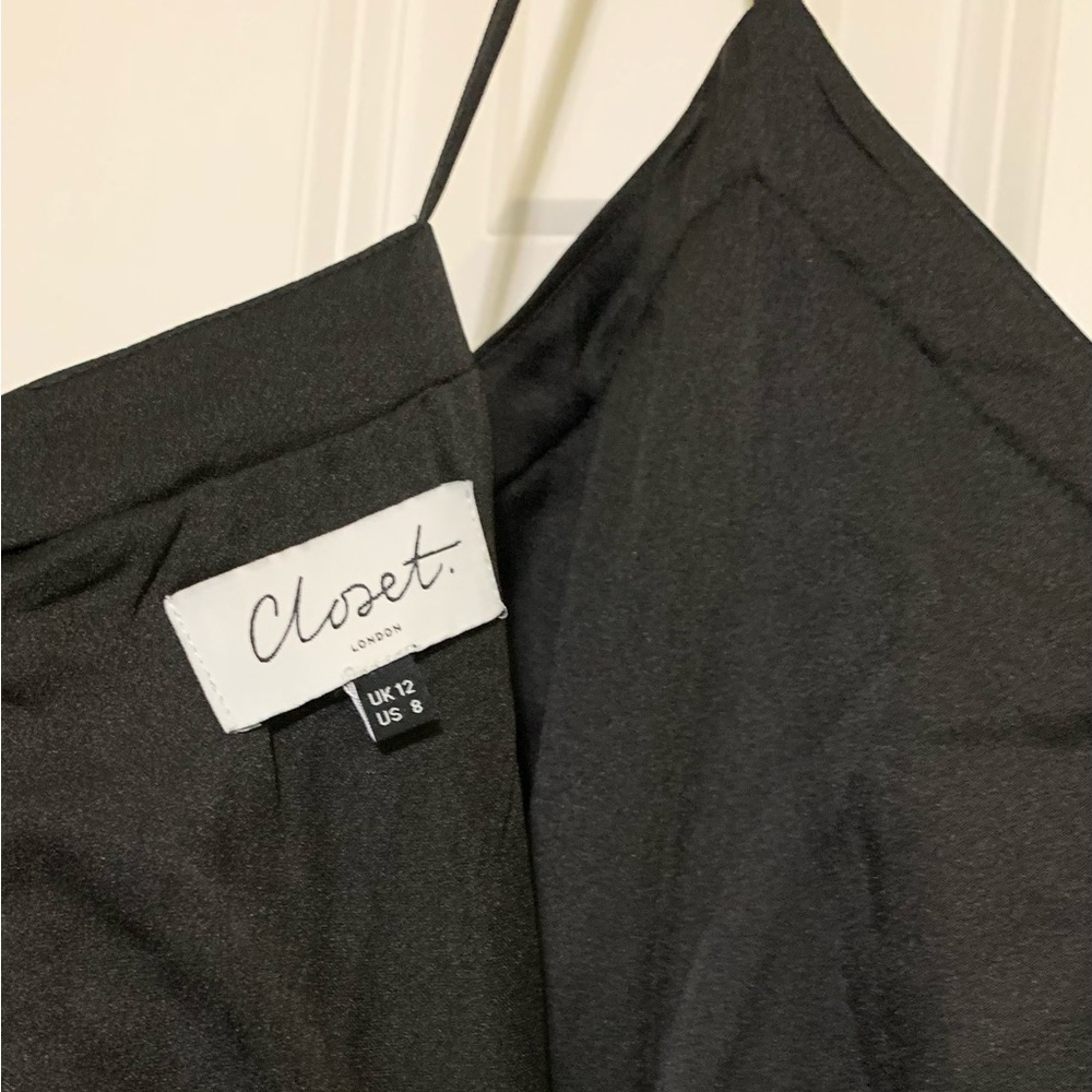 Full Sequin Jumpsuit Sparkly Fabulous CLOSET 8 Black Thin StrapPockets - Picture 6 of 13